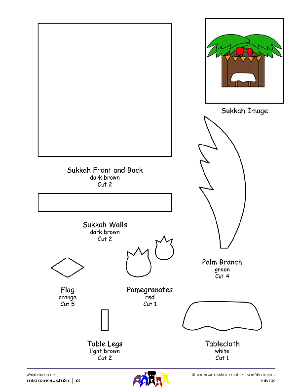 Sukkah - Template for Finger Puppet
