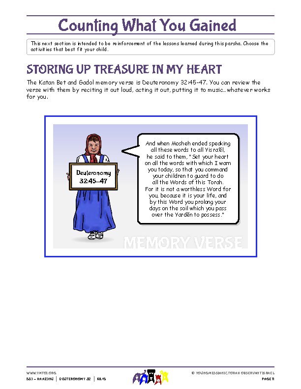 Storing Up Treasure in My Heart (memory verse)