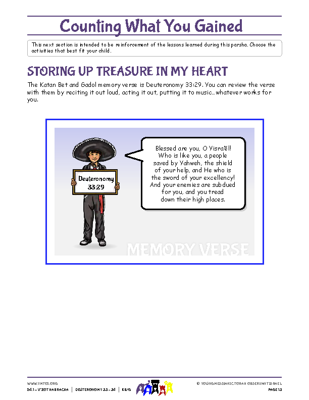 Storing Up Treasure in My Heart (memory verse)