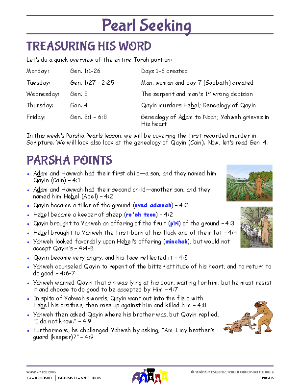 Parsha Points (main lesson content)