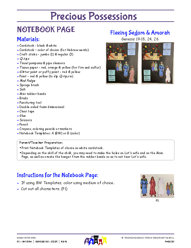 Notebook Page Instructions