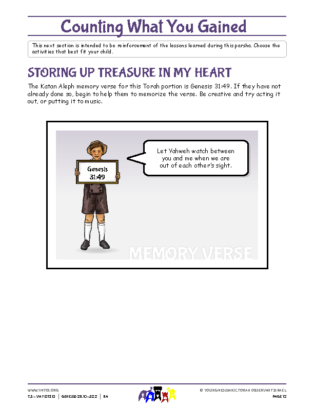 Storing Up Treasure in My Heart (memory verse)