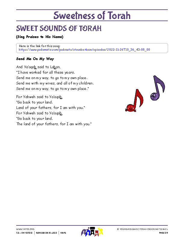 Sweet Sounds of Torah (song corresponding to the parsha)