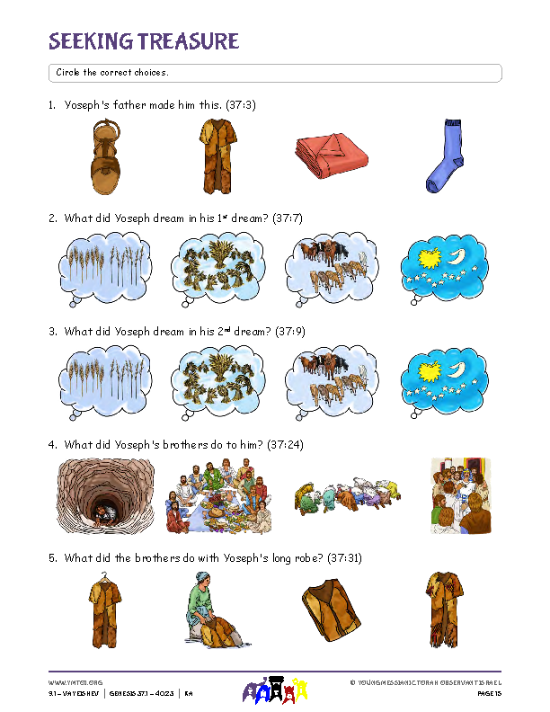 Seeking Treasure (questions from the parsha)