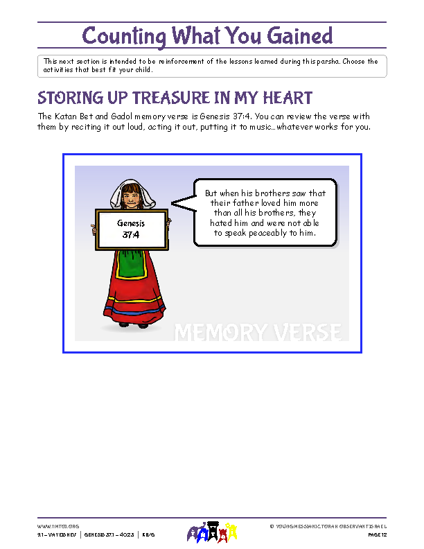 Storing Up Treasure in My Heart (memory verse)