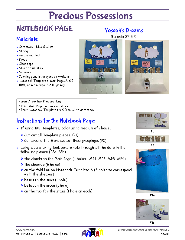 Notebook Page Instructions