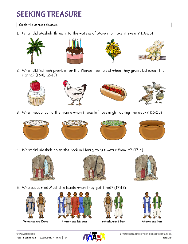 Seeking Treasure (questions from the parsha)