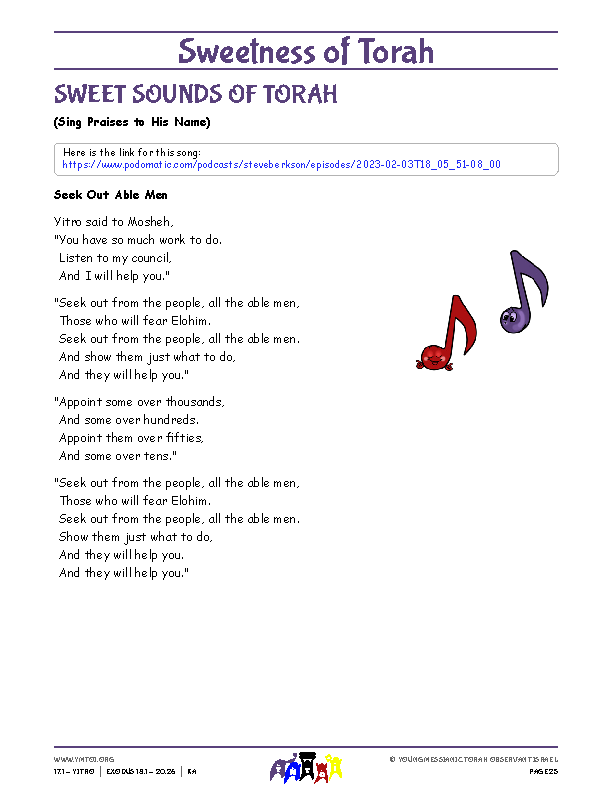 Sweet Sounds of Torah (song corresponding to the parsha)