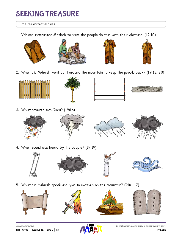 Seeking Treasure (questions from the parsha)