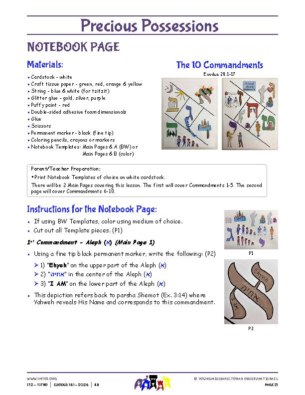 Notebook Page Instructions