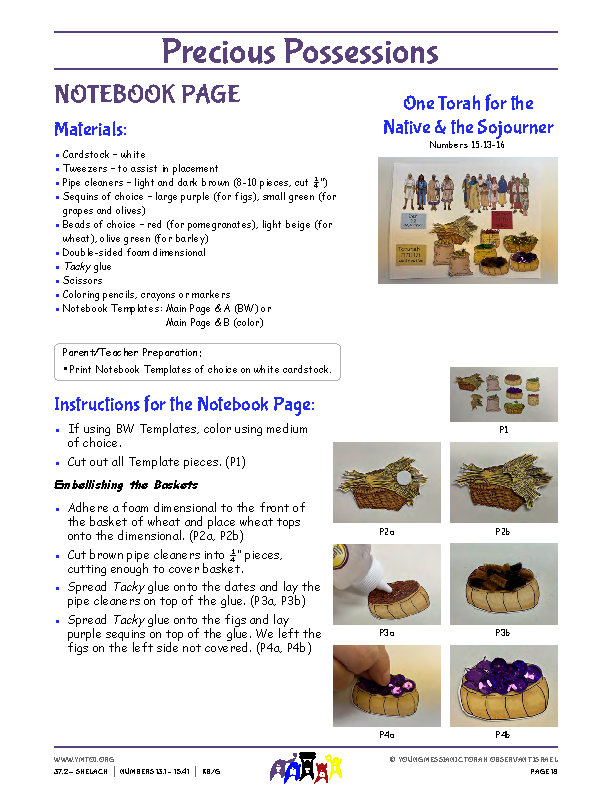 Notebook Page Instructions