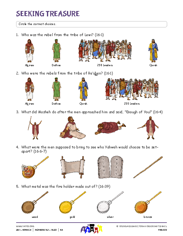 Seeking Treasure (questions from the parsha)