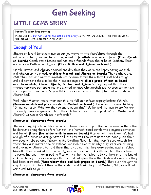 Little Gems (story for younger children)