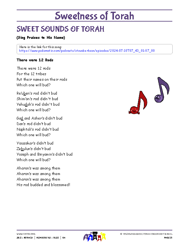 Sweet Sounds of Torah (song corresponding to the parsha)