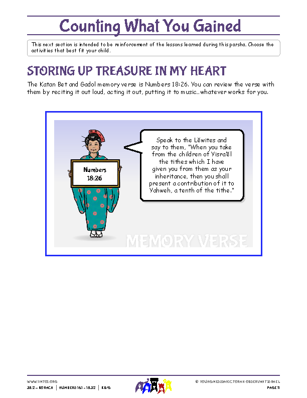 Storing Up Treasure in My Heart (memory verse)