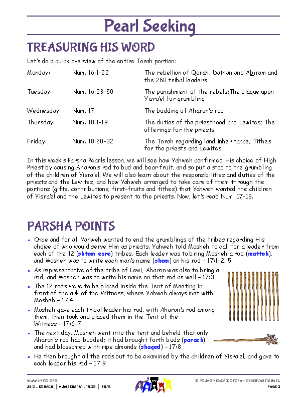 Parsha Points (main lesson content)
