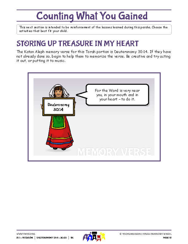 Storing Up Treasure in My Heart (memory verse)
