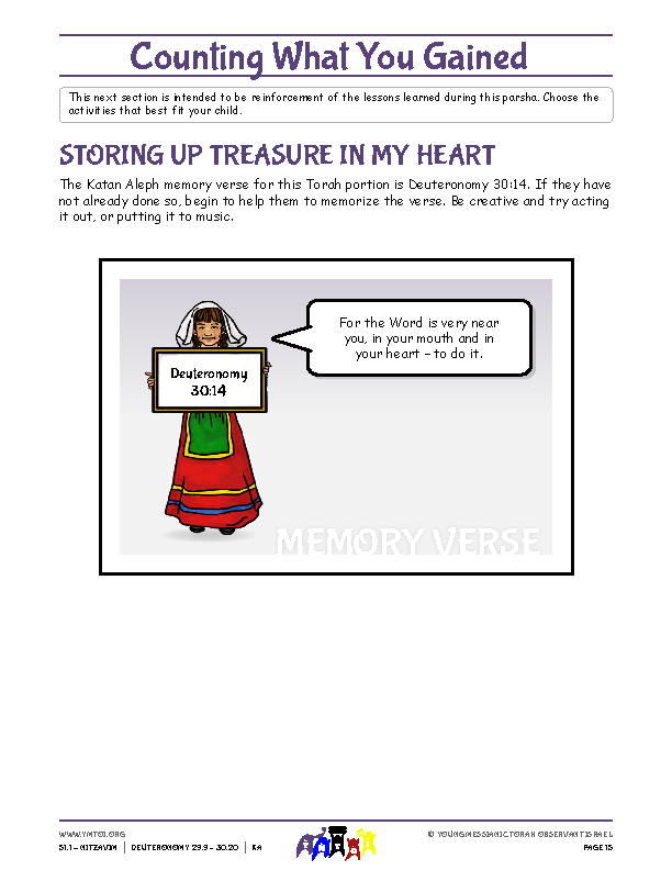 Storing Up Treasure in My Heart (memory verse)